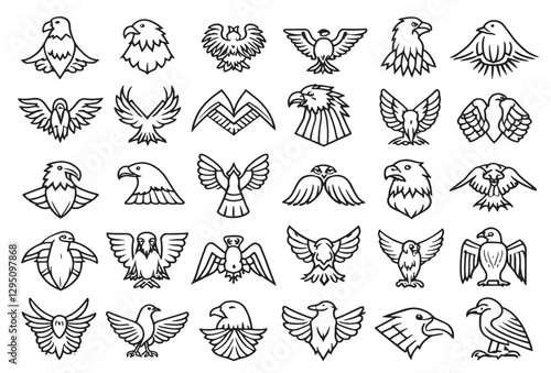 Eagle Icon Watching Over the Landscape.eps