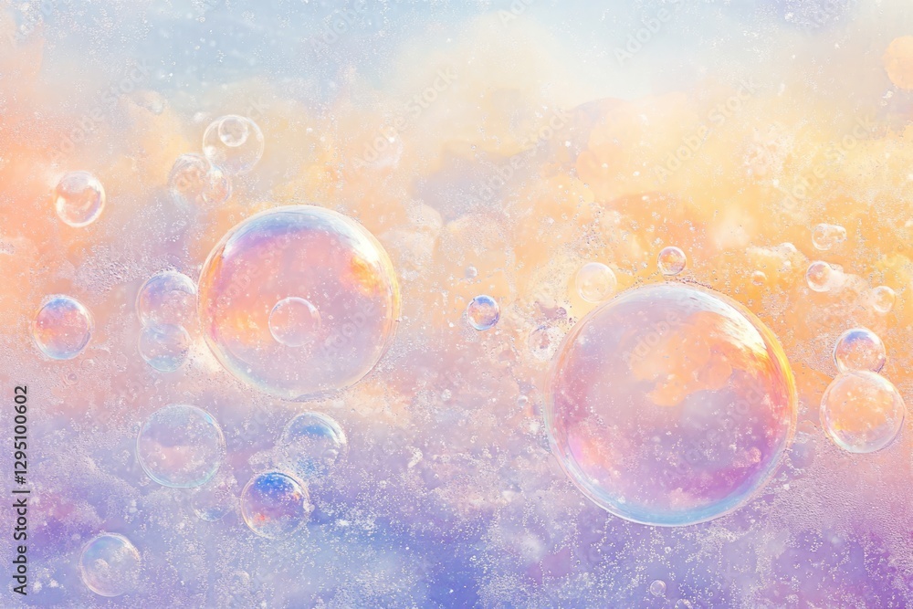Naklejka premium Pastel Bubbles on a Dreamy Background
