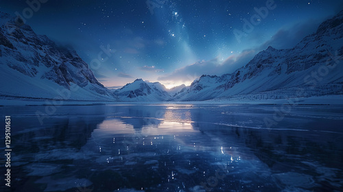 Wallpaper Mural Frozen Lake Reflection of the Northern Lights Torontodigital.ca