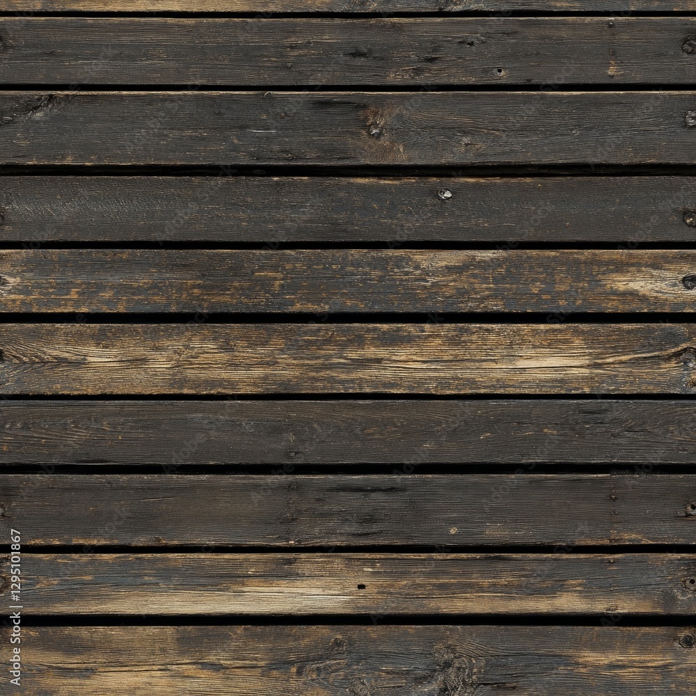 Dark wooden plank texture with weathered surface and natural grain pattern Dark wooden plank texture with weathered surface and natural grain pattern
