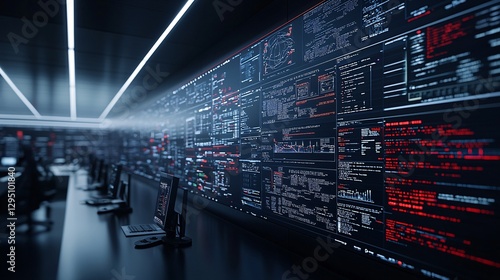 a conceptual art piece depicting an advanced information knowledge management center, glowing control panels, dynamic holographic projections, sleek futuristic architecture, vibrant energy waves,