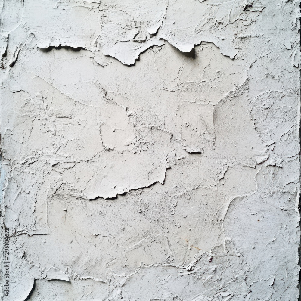 Obraz premium Arafed white paint covers a textured wall, beautifully contrasting with a sleek black frame surrounding it.