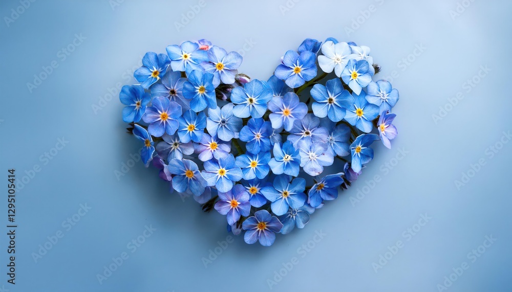 heart made of forget-me-not flowers heart made of forget-me-not flowers
