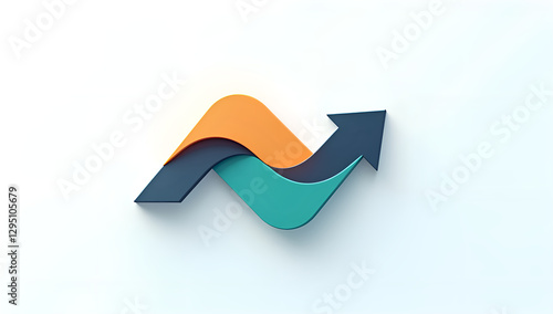 Minimalist Graph Logo with 3D Accents