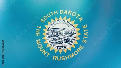 Seamless 3D loop of South Dakota's Mount Rushmore and prairie landscape flag waving in the wind. Vibrant 4K video perfect for patriotic events, outdoor promotions, and historical projects.