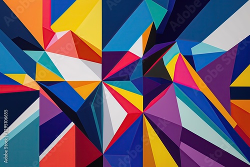 Boldly Colored Geometric Abstract Art Featuring Sharp Designs and Vibrant Patterns