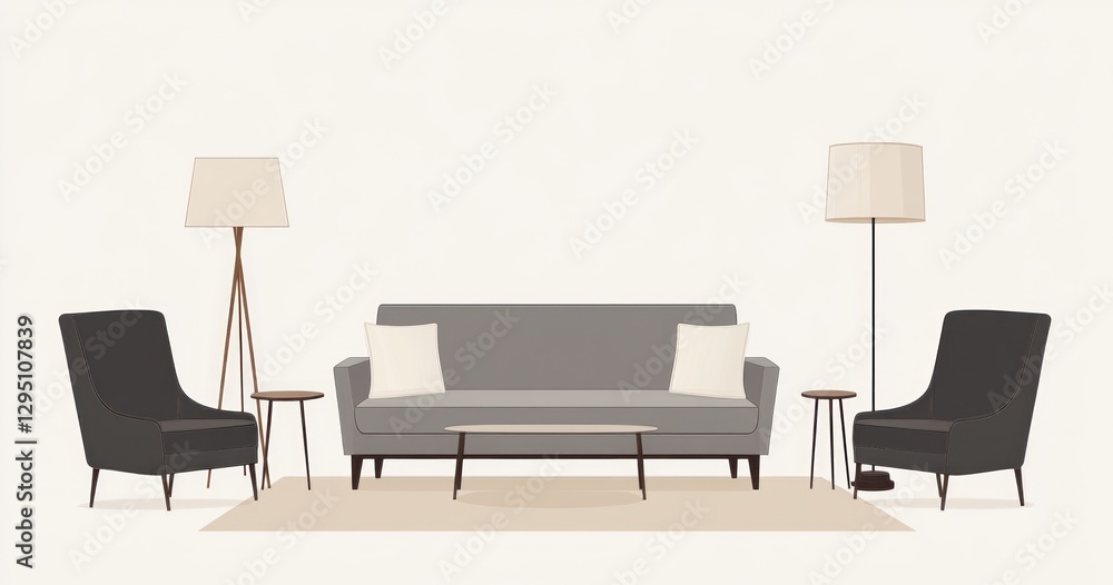 Fototapeta premium Modern living room interior design