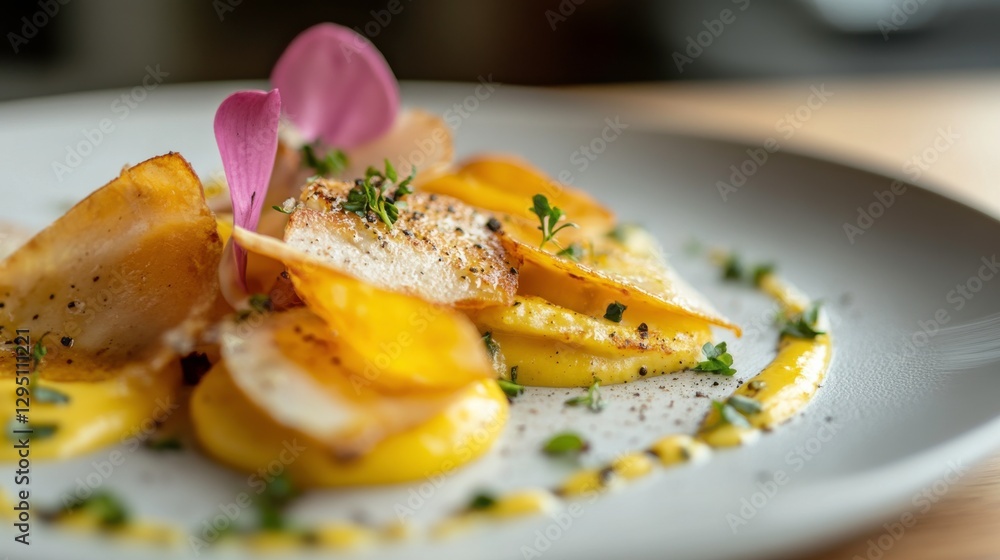 Elegant Plated Food with Colorful Contrast Elegant Plated Food with Colorful Contrast