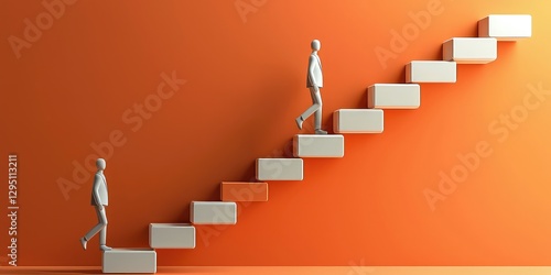 A career progression graph showing steps from entry-level to executive