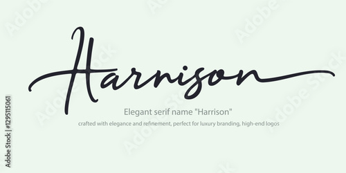 Sophisticated serif typeface 'Harrison,' crafted with elegance and refinement, perfect for luxury branding, high-end logos, and exquisite editorial designs, ideal for fashion, premium packaging