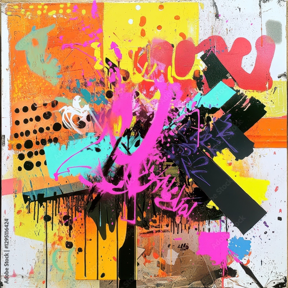 Vibrant graffiti adorns the wall, showcasing an array of colors and intricate designs that captivate. Vibrant graffiti adorns the wall, showcasing an array of colors and intricate designs that captivate.