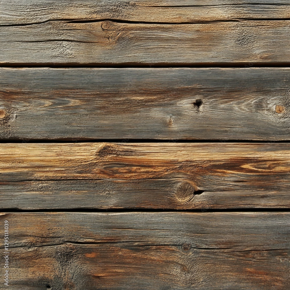 Rustic wooden plank texture with natural grain patterns and weathered look Rustic wooden plank texture with natural grain patterns and weathered look