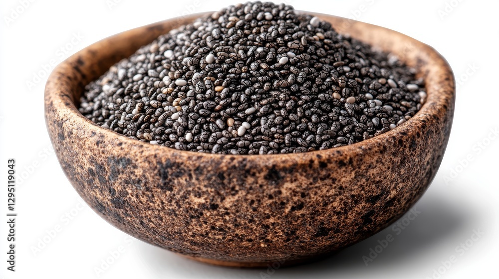 bowl of chia seed isolated on transparent background bowl of chia seed isolated on transparent background
