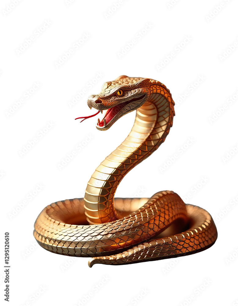 Fototapeta premium Snake zodiac sign elements gold isolated on white background.