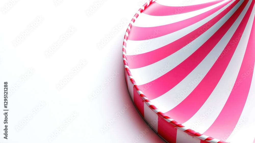 Obraz premium Abstract Striped Dome with Candy Cane Border Red and White Colors Sweet Design Illustration
