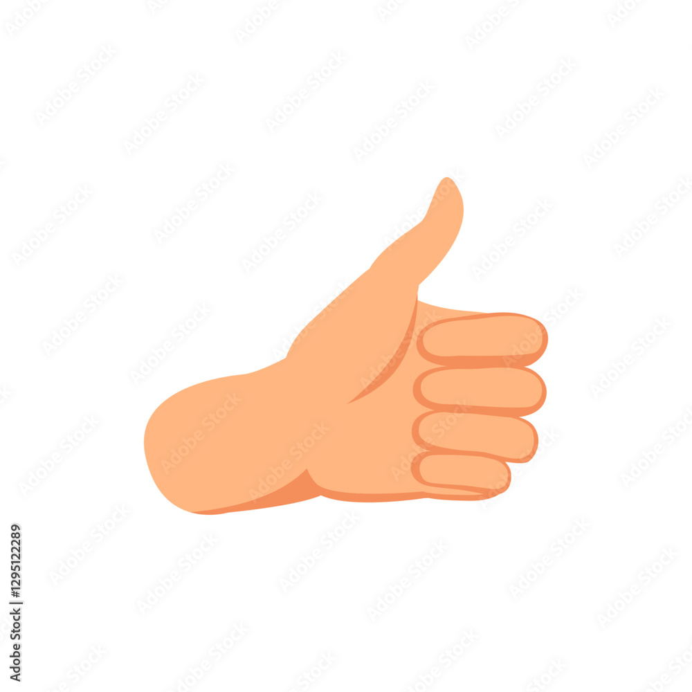 Thumb up hand drawn. Flat vector illustration icon for web design Thumb up hand drawn. Flat vector illustration icon for web design
