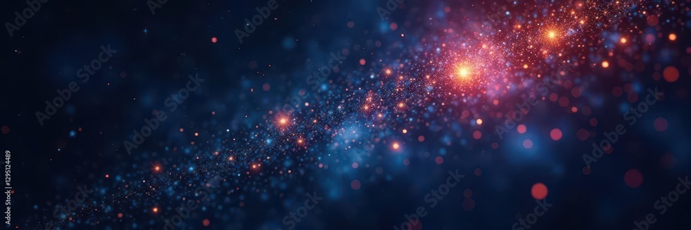 Fototapeta premium Dark, inky black canvas scattered with brilliant, sparkling stars , dark night, Milky Way, starfield