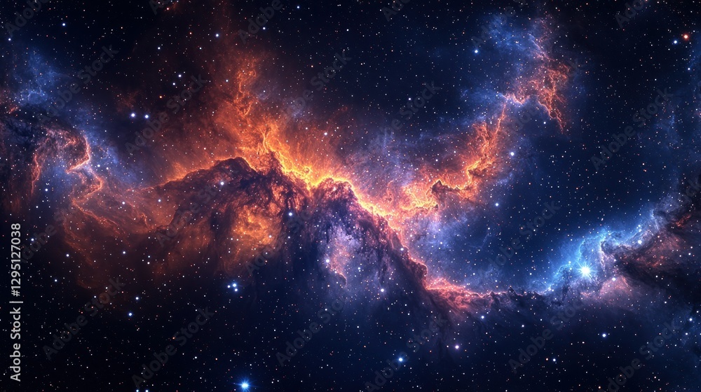Fototapeta premium Cosmic Nebula in Deep Space, Starry Background