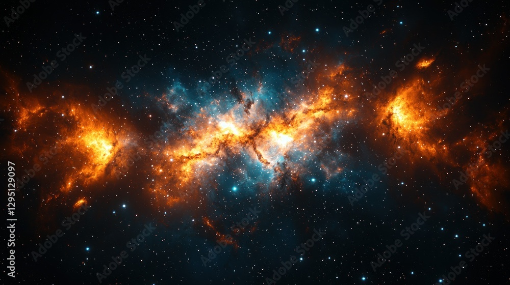 Cosmic nebulae vibrant orange-blue clouds of space Cosmic nebulae vibrant orange-blue clouds of space