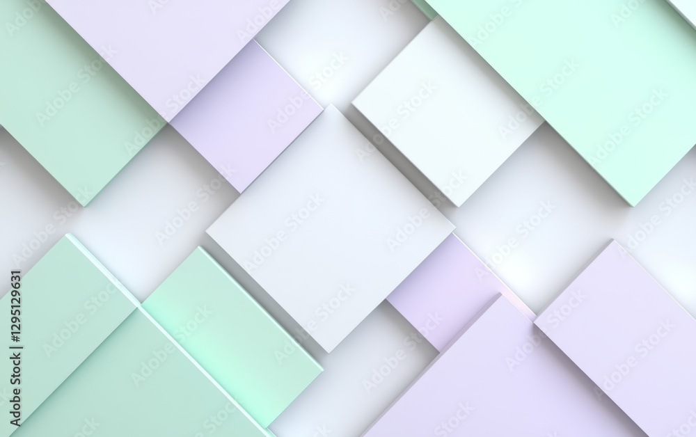Abstract geometric pattern of overlapping pastel squares Abstract geometric pattern of overlapping pastel squares