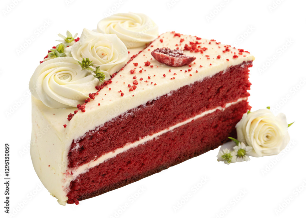 Red Velvet cake slice isolated on white background Red Velvet cake slice isolated on white background