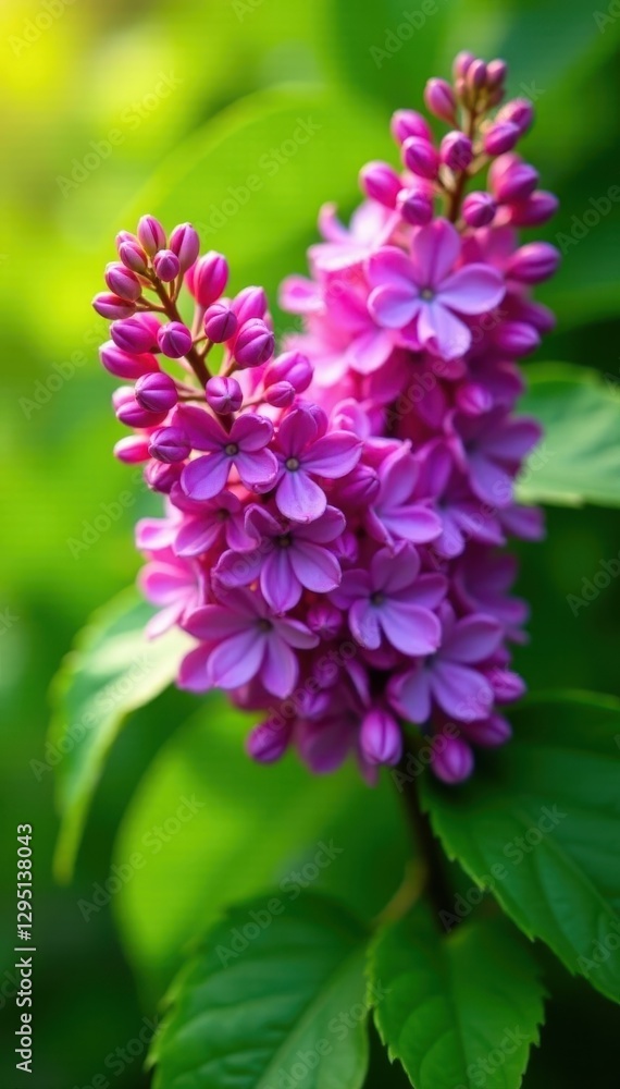 Vibrant lilac bouquet, lush green leaves, sunlight, background, purple lilac Vibrant lilac bouquet, lush green leaves, sunlight, background, purple lilac