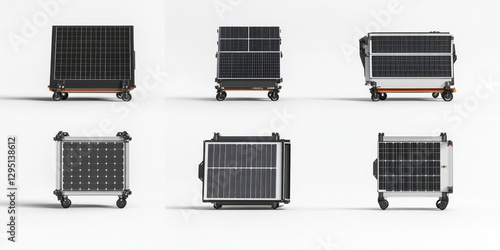 Portable Solar Powered Cooling Units on White Background photo