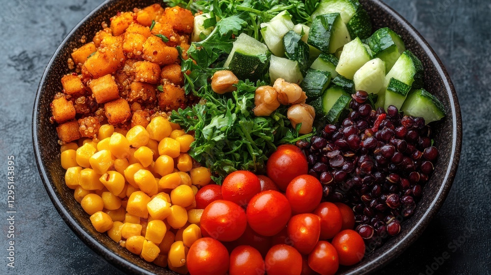 colorful quinoa bowl with veggies plain isolated on transparent background colorful quinoa bowl with veggies plain isolated on transparent background
