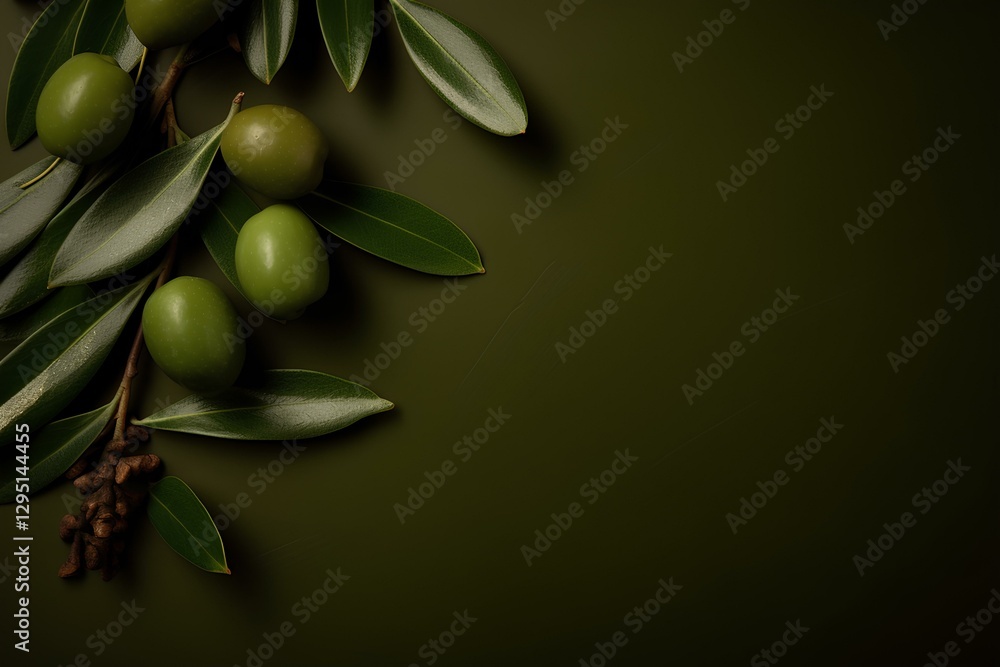 green olives on wooden background