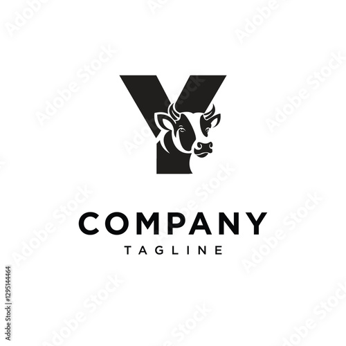 Letter Y Cow Logo Icon Vector
