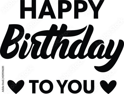 Elegant birthday typography with cursive font