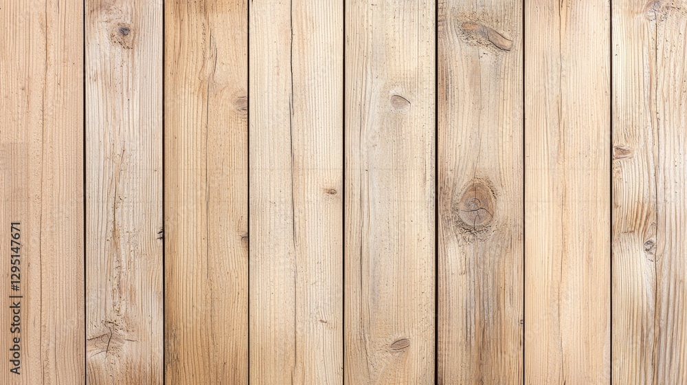 Naklejka premium Light wooden planks texture with natural knots and vertical lines