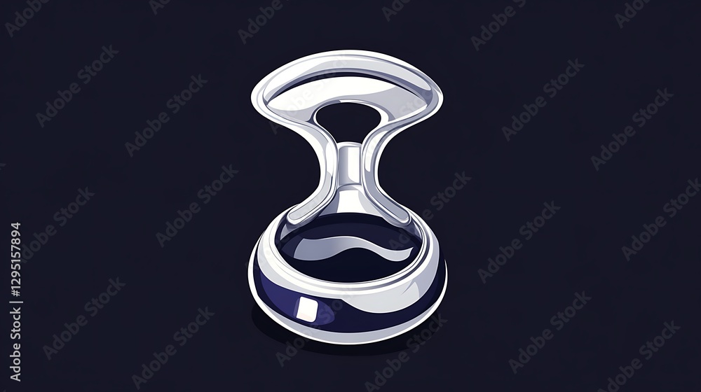 Sleek Silver Abstract Sculpture: Digital Illustration on Dark Background AI Generated Sleek Silver Abstract Sculpture: Digital Illustration on Dark Background AI Generated