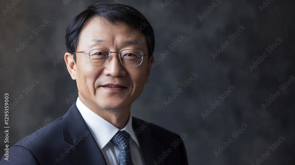 Portrait of a confident asian businessman wearing glasses and a suit face gray dark male image adult Portrait of a confident asian businessman wearing glasses and a suit face gray dark male image adult