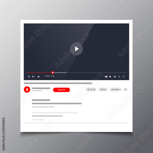 Realistic multimedia player template