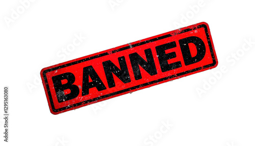Red Banned Sign with Transparent Background