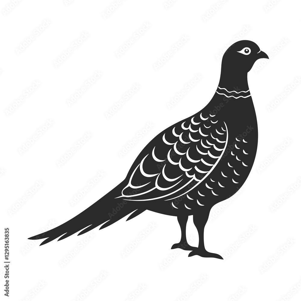 Fototapeta premium Pheasant silhouette vector illustration