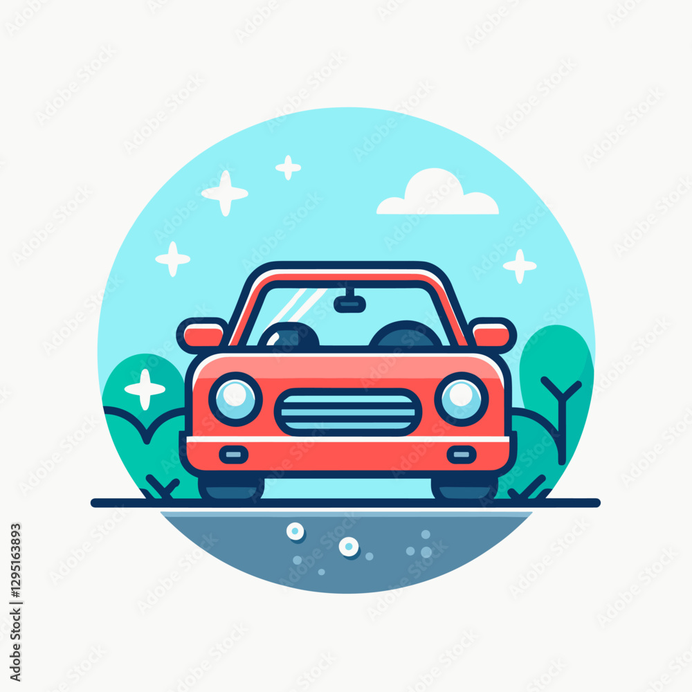 A flat design illustration of a luxury car, using minimalist elements to convey sophistication and modernity. Perfect for premium automotive advertisements. A flat design illustration of a luxury car, using minimalist elements to convey sophistication and modernity. Perfect for premium automotive advertisements.