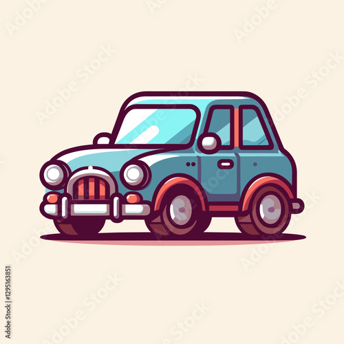 A flat design illustration of a luxury car, using minimalist elements to convey sophistication and modernity. Perfect for premium automotive advertisements.