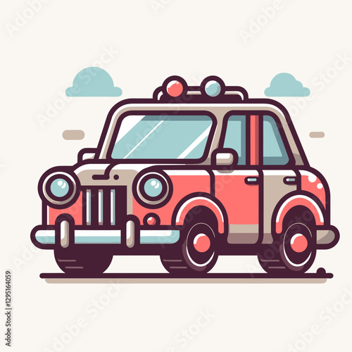 A flat design illustration of a luxury car, using minimalist elements to convey sophistication and modernity. Perfect for premium automotive advertisements.