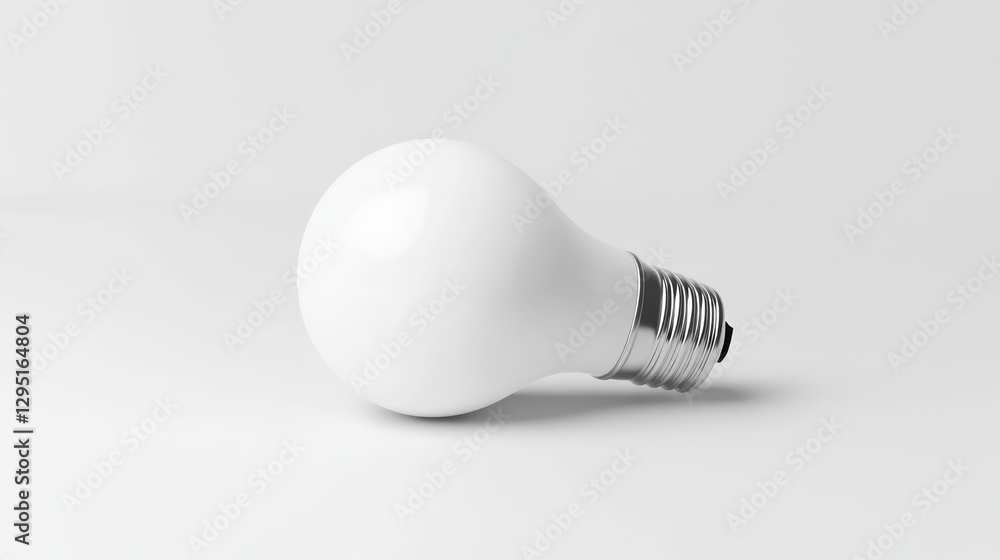 White LED light bulb on a plain white surface. White LED light bulb on a plain white surface.
