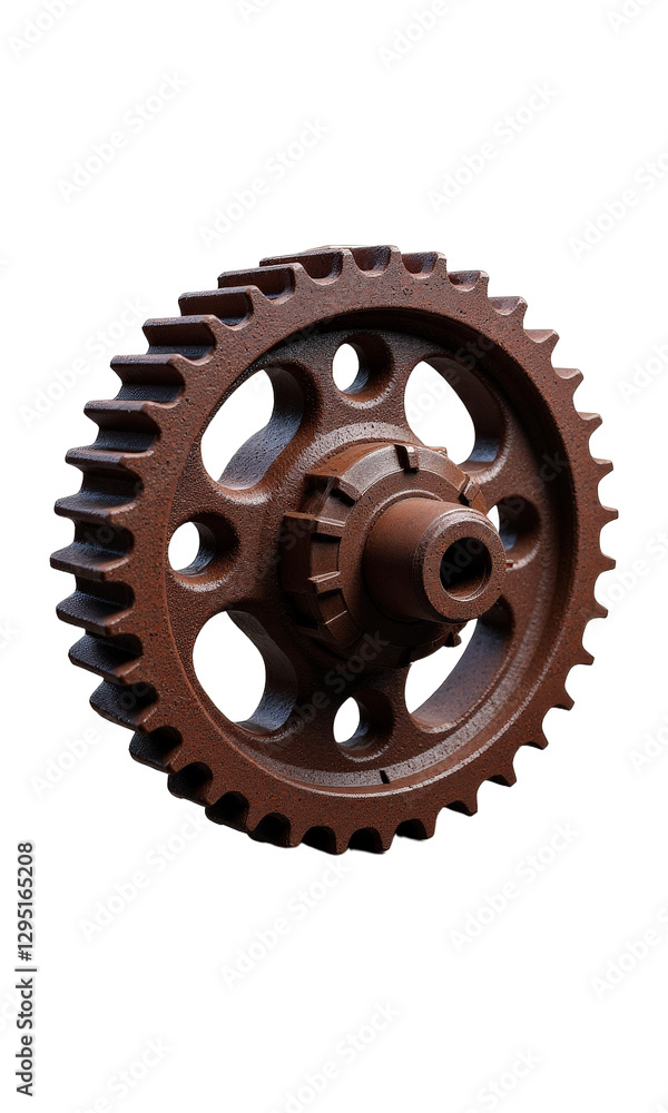 Rusty Metal Cogwheel with Transparent Background Rusty Metal Cogwheel with Transparent Background