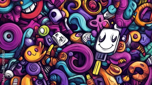 Vibrant, Abstract Doodle Wall Art