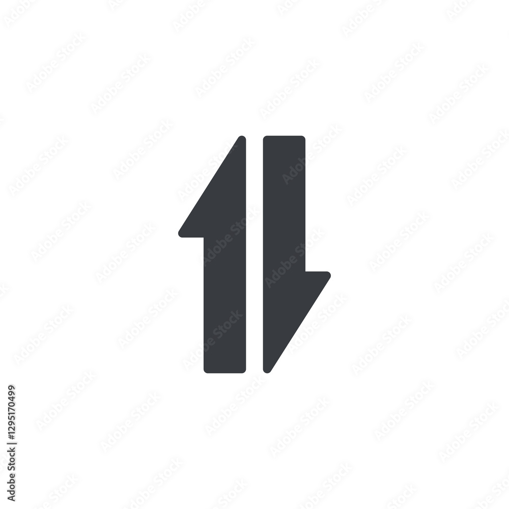 Signal bar with an upward arrow vector icon Signal bar with an upward arrow vector icon