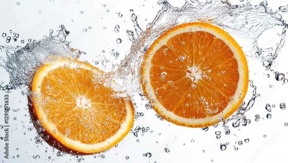 Orange Slices Splashing in Water (2) Orange Slices Splashing in Water (2)