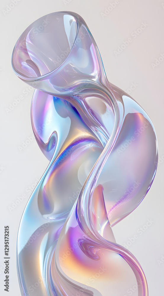 Fototapeta premium Colorful flowing liquid metal illustration