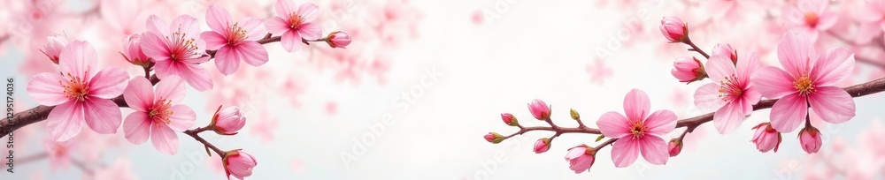 Delicate watercolor spring flower pattern with cherry blossoms, cherry blossoms, delicate Delicate watercolor spring flower pattern with cherry blossoms, cherry blossoms, delicate