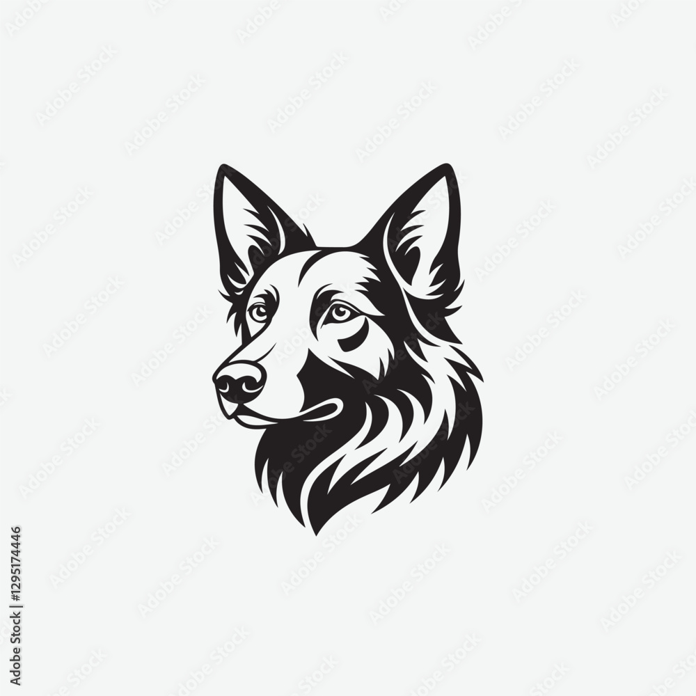 Naklejka premium Explore a stunning collection of dog face vector art! Download free and premium dog face vectors for logos, illustrations, and more. Perfect for designers and pet lovers!