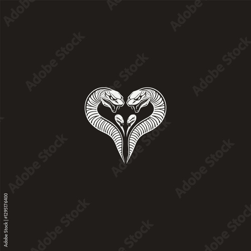 Three headed snake design vector template illustration