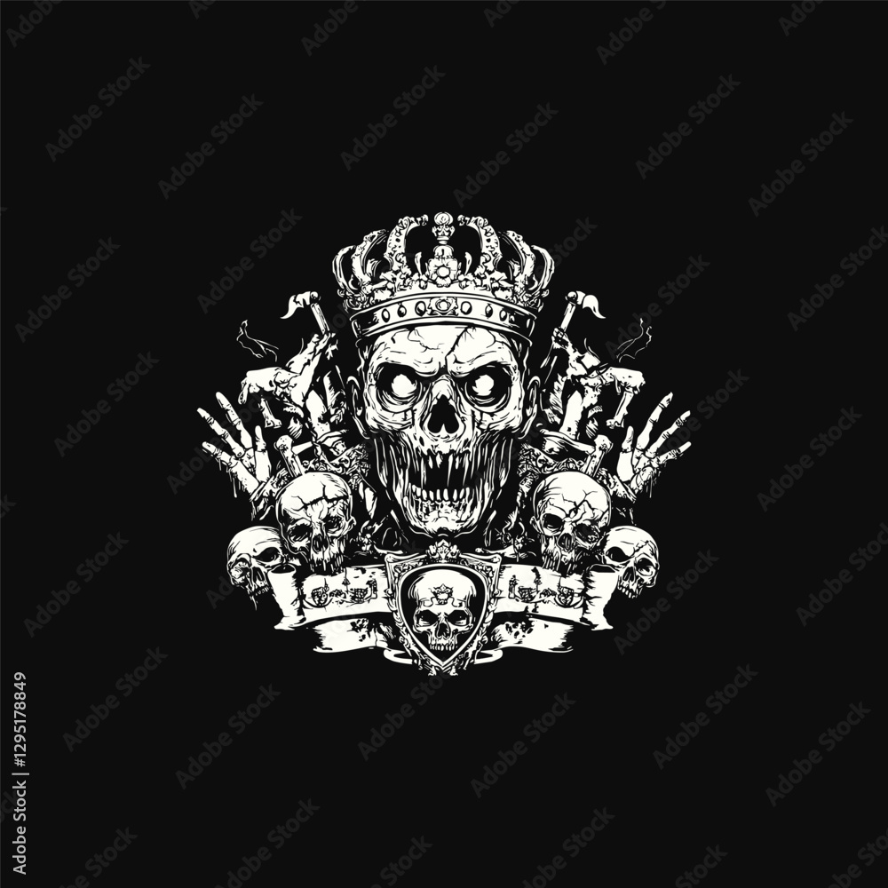 Zombie king design vector template illustration Zombie king design vector template illustration